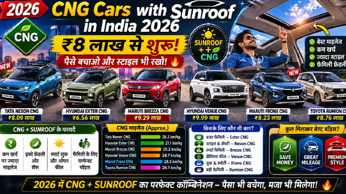 CNG Cars with Sunroof under 10 lacs