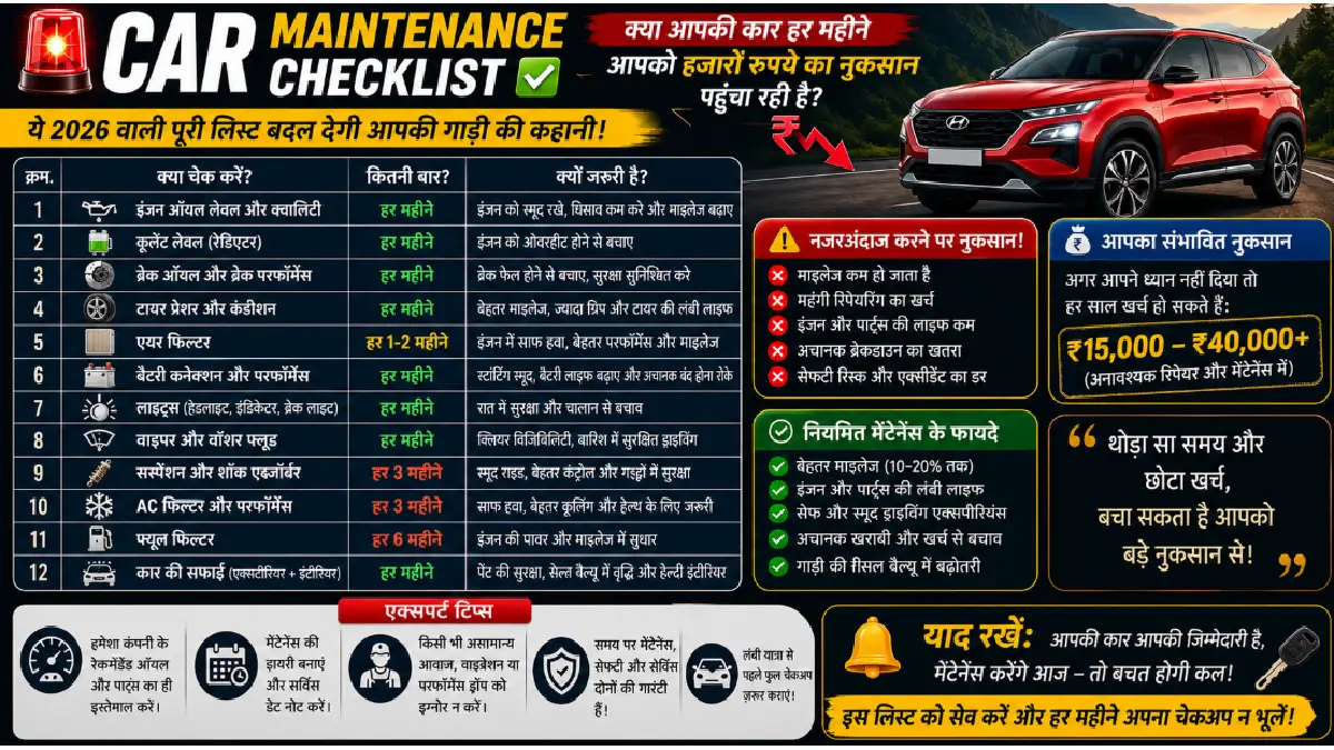 Car Maintenance Checklist