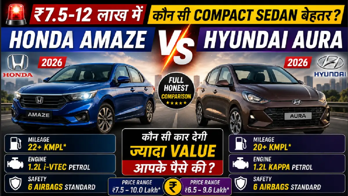 Honda Amaze vs Hyundai Aura 2026 Comparison
